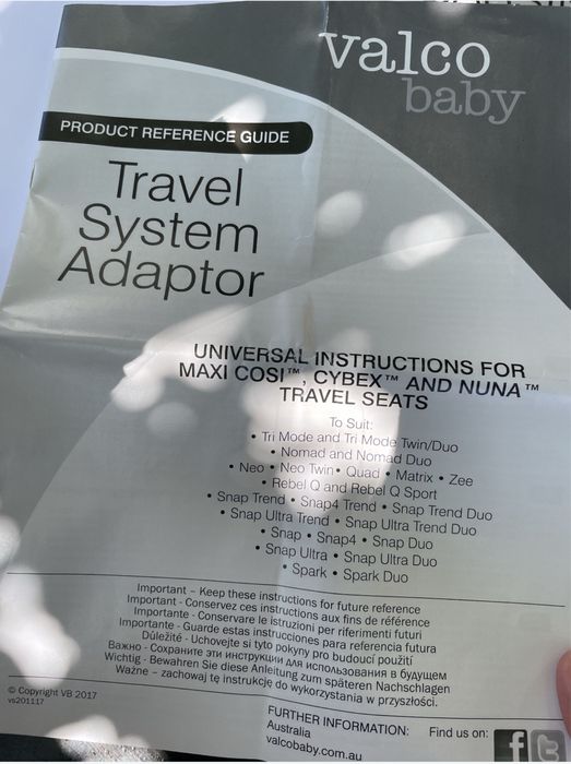 Adaptery do wózka valco baby snap trend 3&4