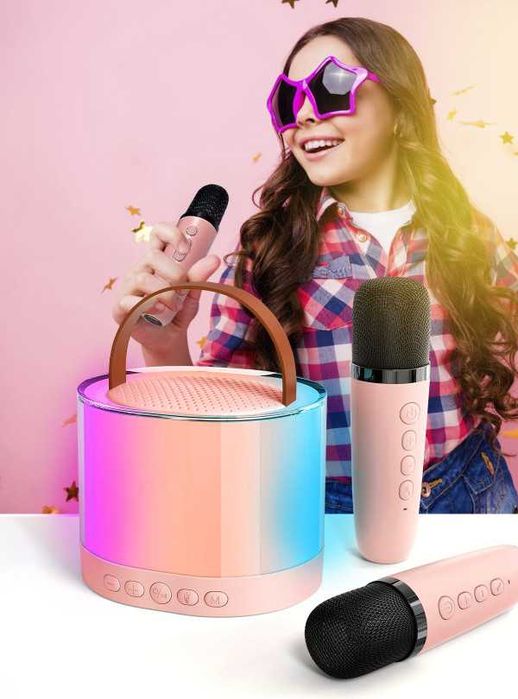 СУПЕРЦІНА! Дитяче караоке з 2 мікрофонами блютуз колонка підсвітка