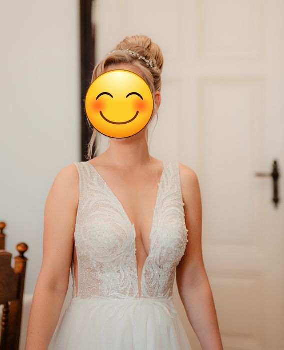 Suknia ślubna śmietankowa