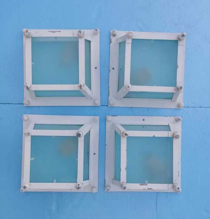 Conjunto 4 candeeiros de teto quadrangulares