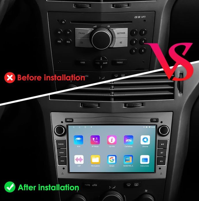 Rádio de Carro Android 13 com CarPlay para Meriva/Tigra/Astra/Vectra