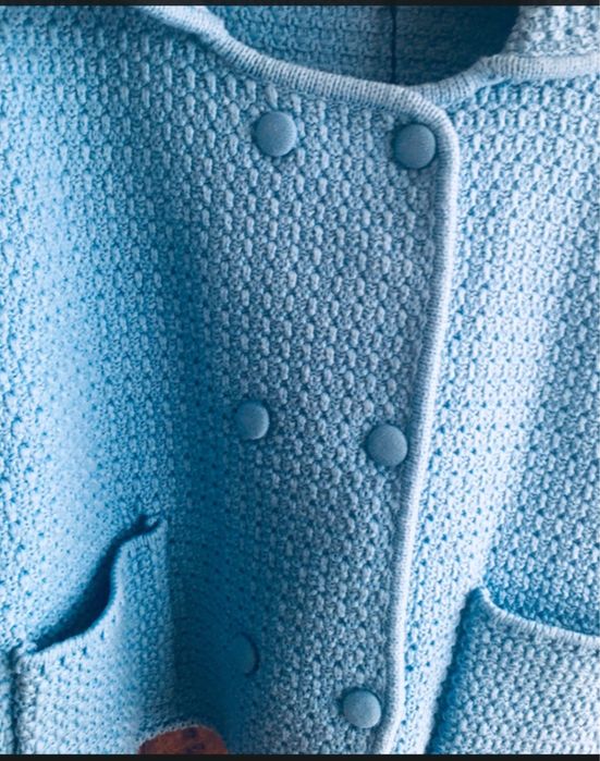 ZARA Sweter jasnoniebieski z kołnierzykiem 64% bawełna L