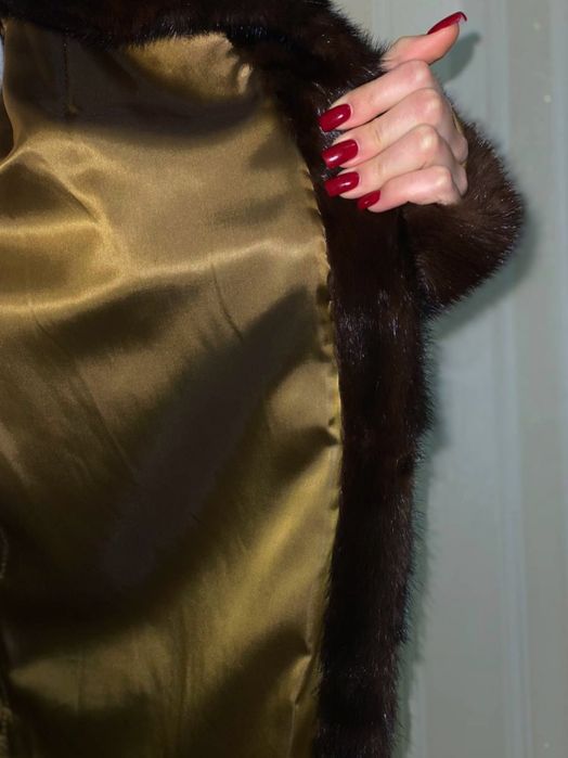 Натуральна шуба норкова поперечна