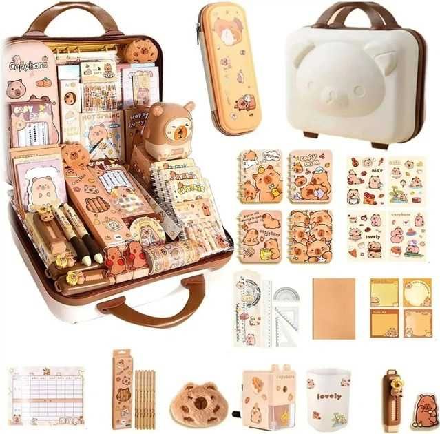 Набор канцелярии в чемодане большой Капибара 55в1 канцелярія Капібара