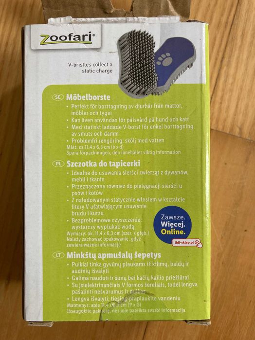 Szczotka manualna do tapicerki, do ubrań, do usuwania sierści Zoofari