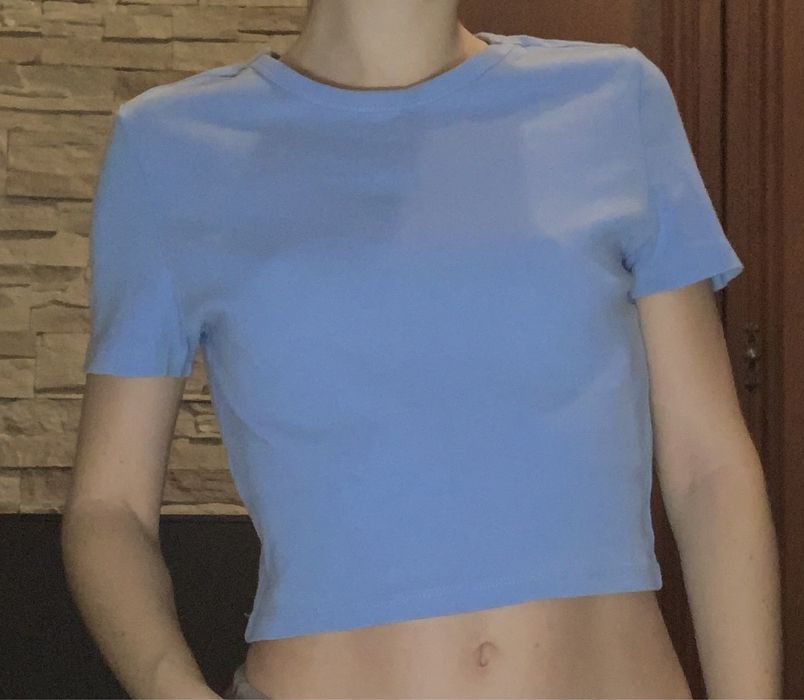 Блакитний топ ZARA