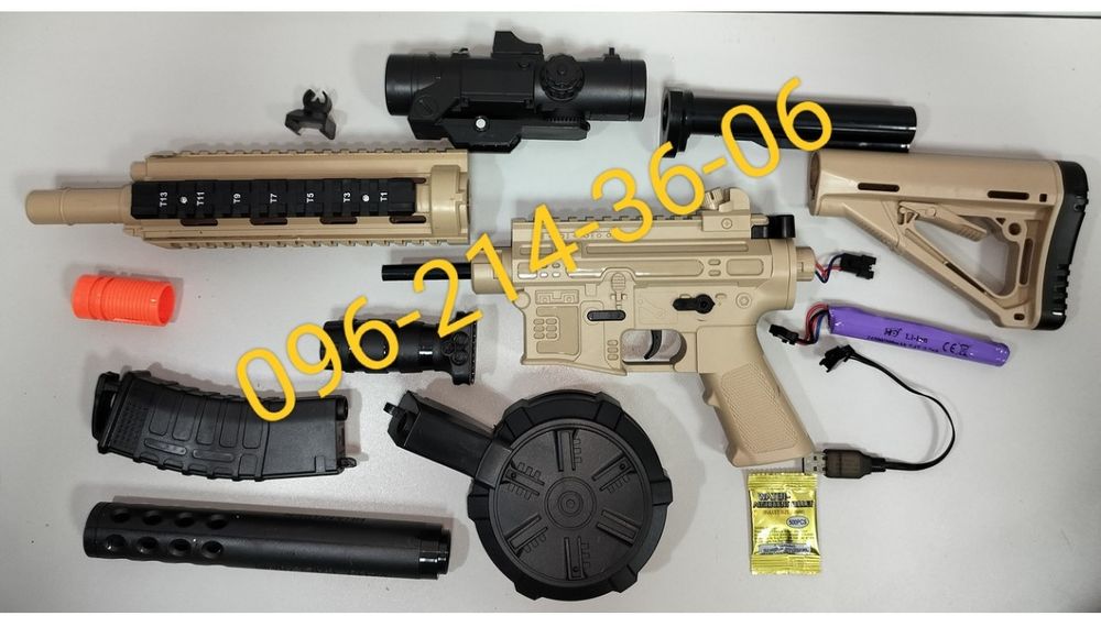 Дитячий автомат на орбізах M416 з барабаном і оптичним прицілом Орбіган