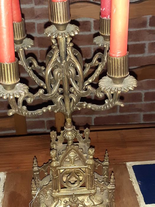 Castiçal Bronze com 5 lumes