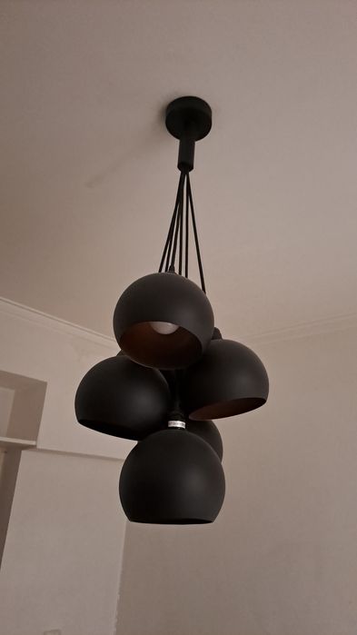 Candeeiro 6 globos preto
