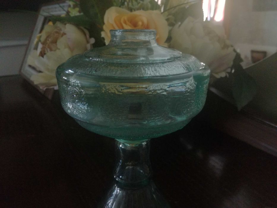 Base de Lâmpada em Vidro Querosene Vintage