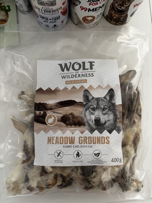Uszy królicze z sierścią dla psa/kota - 340g z 400g