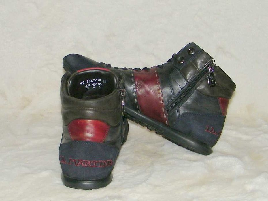 LA MARTINA Marino Bordeaux Sneakers - BUTY SKÓRA - rozm. 42 - JAK NOWE