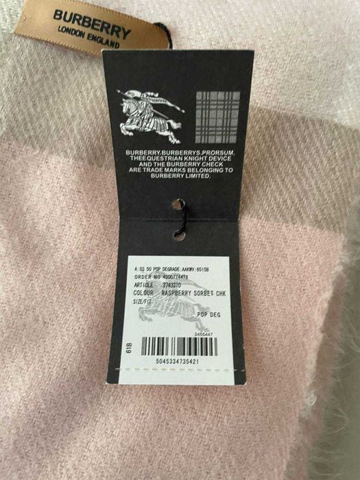 ШарФ Burberry в клітинку рожевий