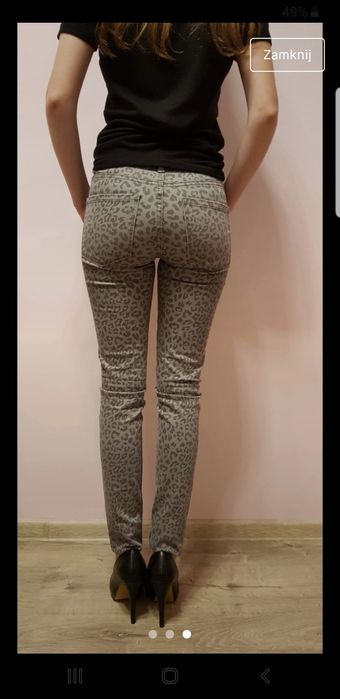 Spodnie rurki panterka dzinsy