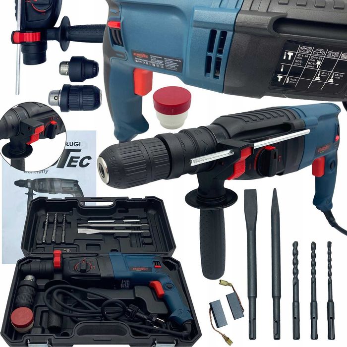 Młotowiertarka wiertarka młot udarowy sds+ mocna zestaw walizka 2600w