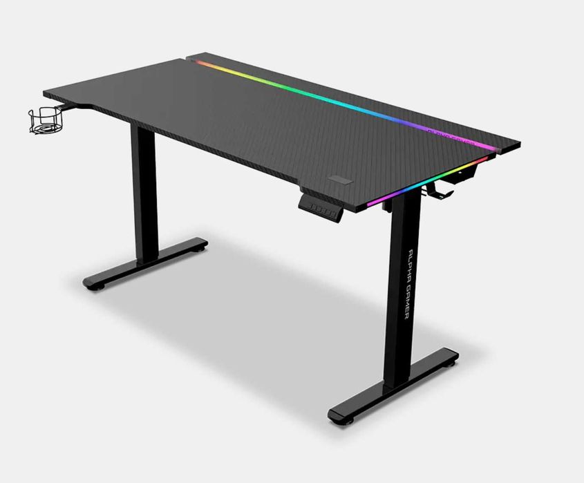 Mesa alpha gamer - sistemas de luz e elevação eléctrica