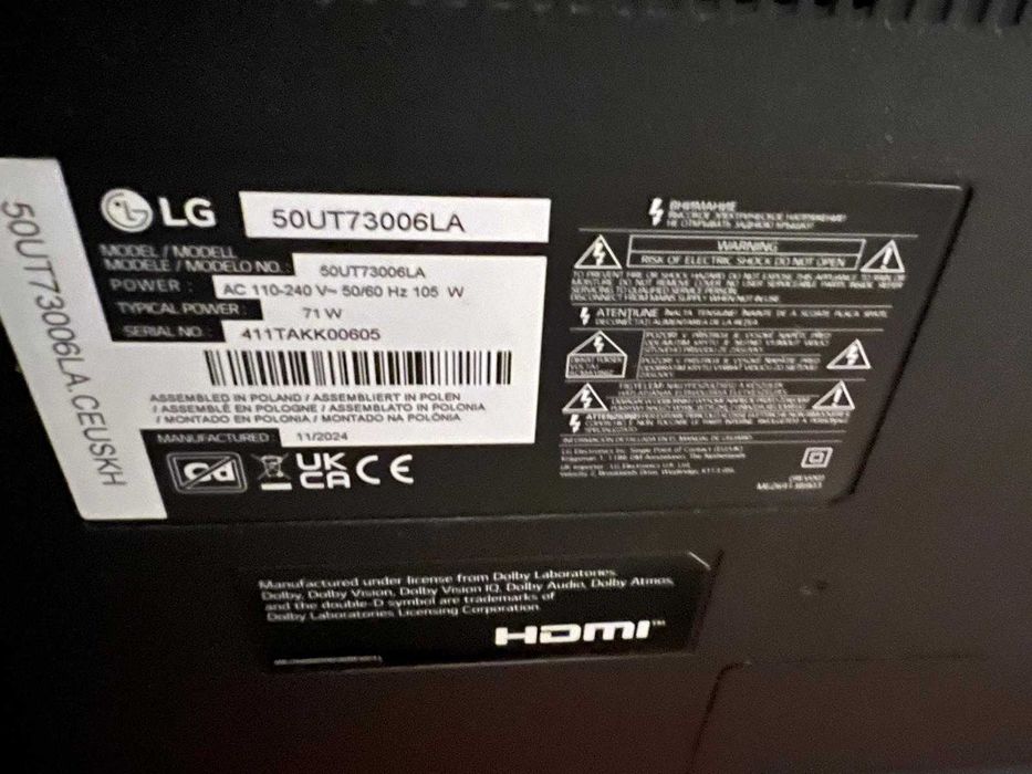 TV LG 50” Smart TV 4K UHD – Como Nova (Garantia + Caixa)