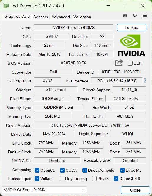 Dell Latitude E5580 i5-6440HQ 8 gb FullHD MX940 HDMI VGA WiFi (9313)