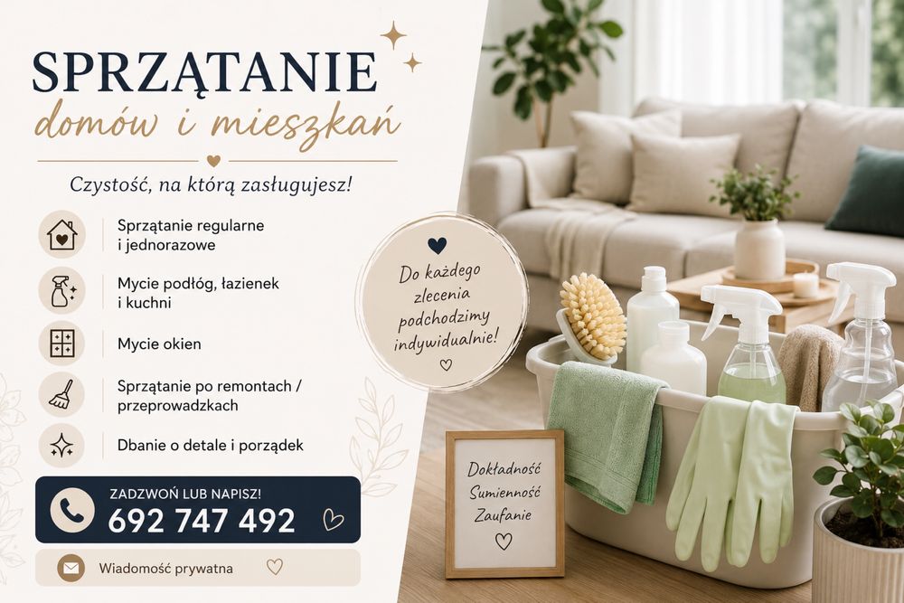 Sprzątanie domów i mieszkań