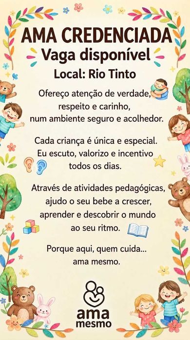 Ama credenciada/Cuidadora de Infância