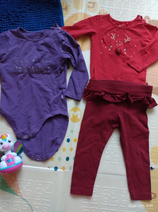 Body i spodnie 74/80, zestaw świąteczny