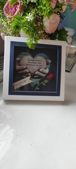 Podziekowanie, kartka ręcznie robiona.