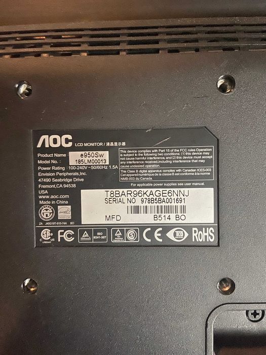Monitor AOC 19 polegadas