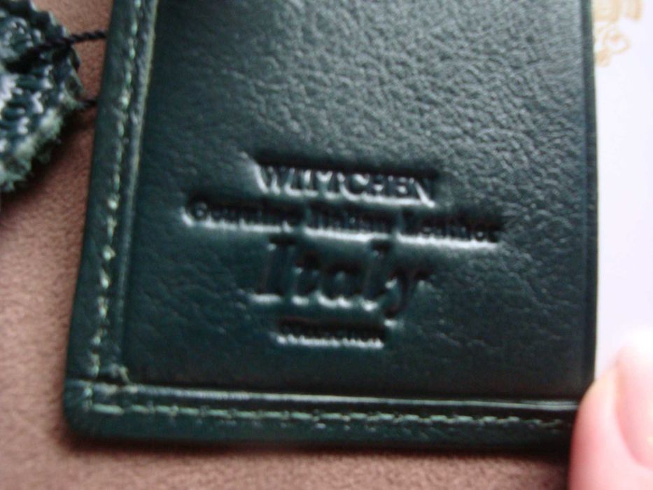 Wittchen mały skórzany portfel damski ciemnozielony