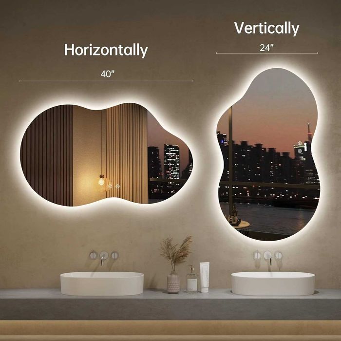 Nowe lustro LED / wiszące / 100x60cm / 3 barwy / bezramkowe / A3541!