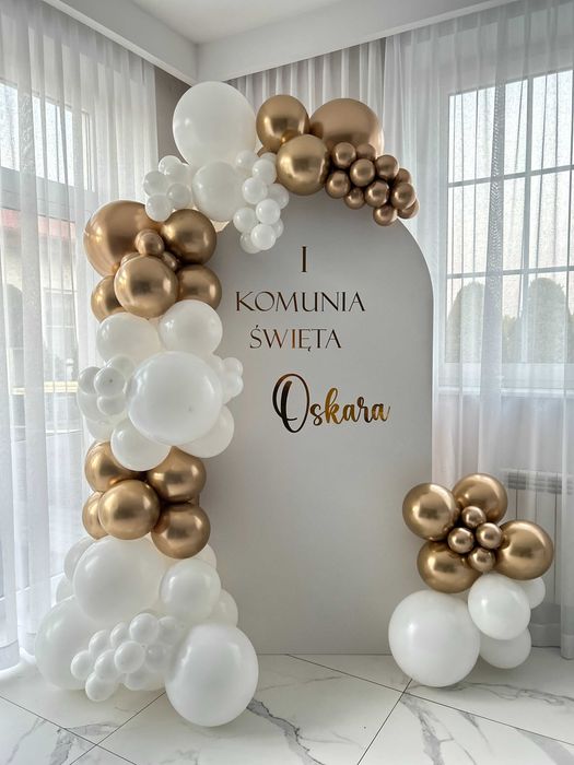 Dekoracje balonowe, scianki na komunie, chrzest, roczek, Warszawa