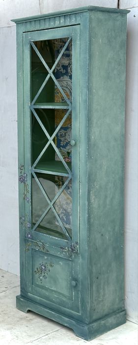 Witrynka/biblioteczka vintage turkus shabby chic