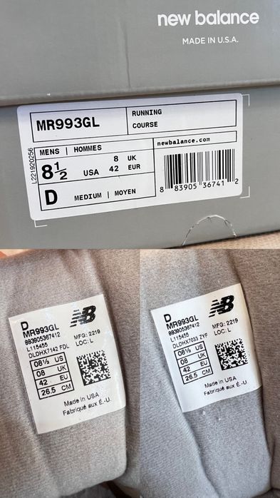 Оригинал New Balance 993 Made In USA ‘Grey White’ новые MR993GL