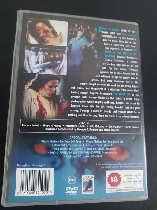 Two Evil Eyes (1990) DVD - Argento ,Romero