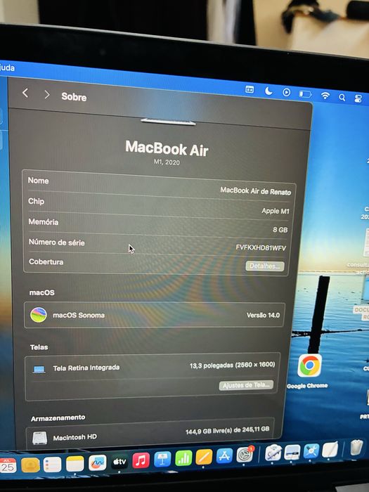 MacBook Air M1 2020 13,3” | 8GB RAM | SSD 256GB | Excelente Estado