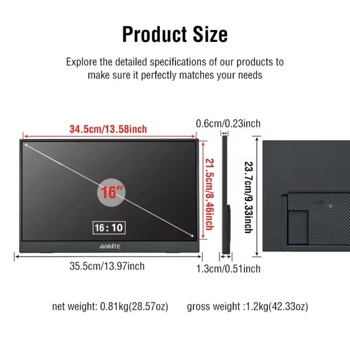 Monitor 16 polegadas