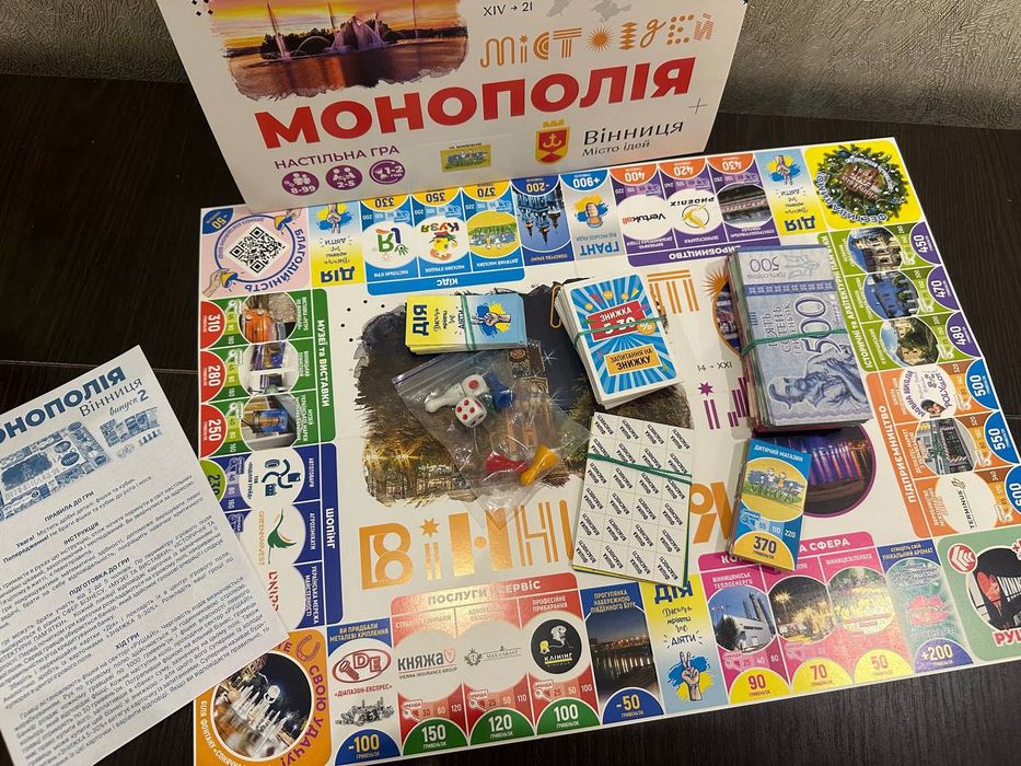 Монополія Вінниця настільна гра дитяча карта стратегія сувенір Винница