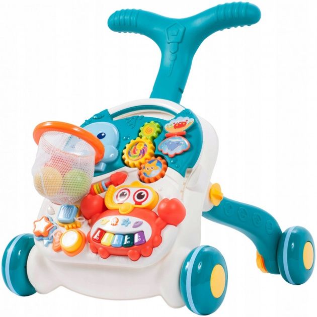 Ходунки-каталка Limo Toy Веселий бізіборд/столик Блакитний