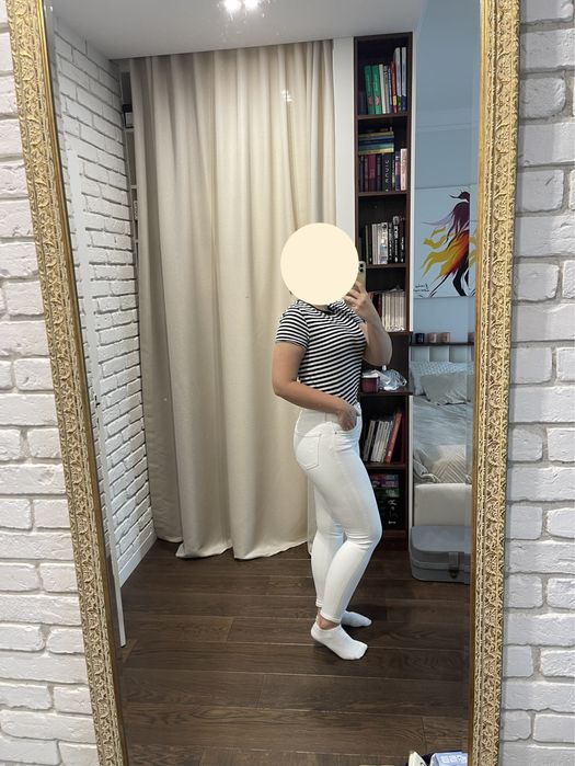 TOPSHOP Jeans Skinny Fit 30x32 wysoki stan białe