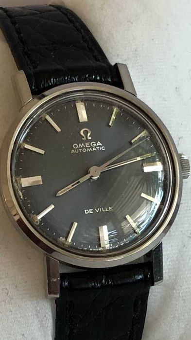 Omega de Ville, automatic, z piękną czarną tarczą, SUPER