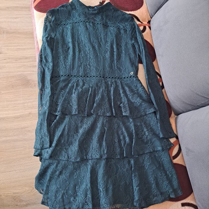Sukienka koronka Top Secret 40 L ciemna zieleń nowa