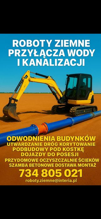 Przyłącza Wody Kanalizacji ,Rozbudowa Sieci Woda ,Kanalizacja , Gaz .