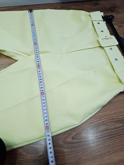 Żółty garnitur damski elegancki marynarka żakiet spodnie L 40 nowy