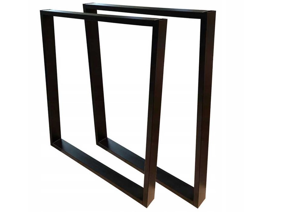 Nogi metalowe Do stołu biurka Loft czarne 50x72 cm Profil 60x20mm