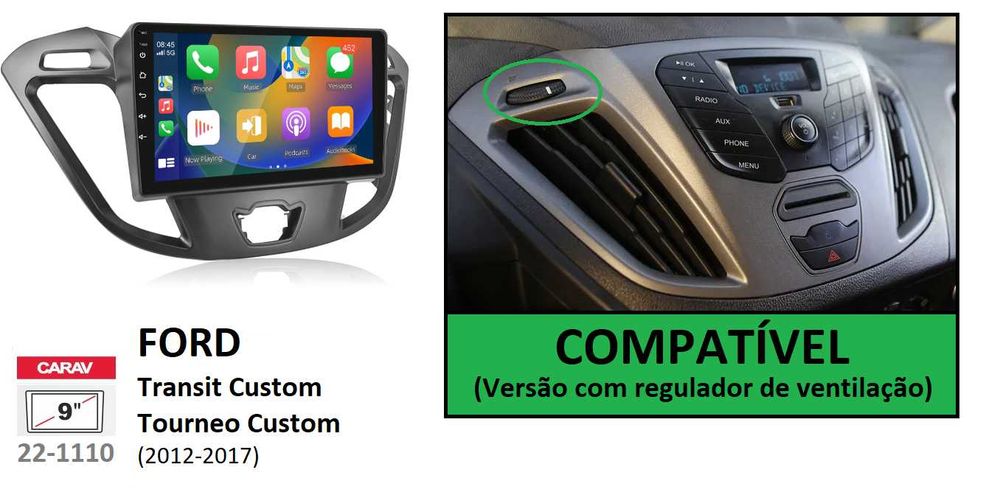 Rádio 2DIN • Ford TRANSIT • TOURNEO Connect / Custom  • Android 4+64GB