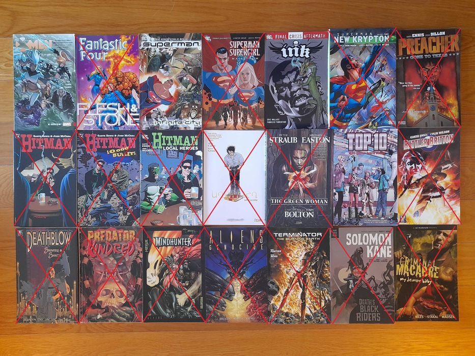 Lote 44 BD Batman, Superman, Star Wars, Marvel, DC, Conan, Aria, etc
