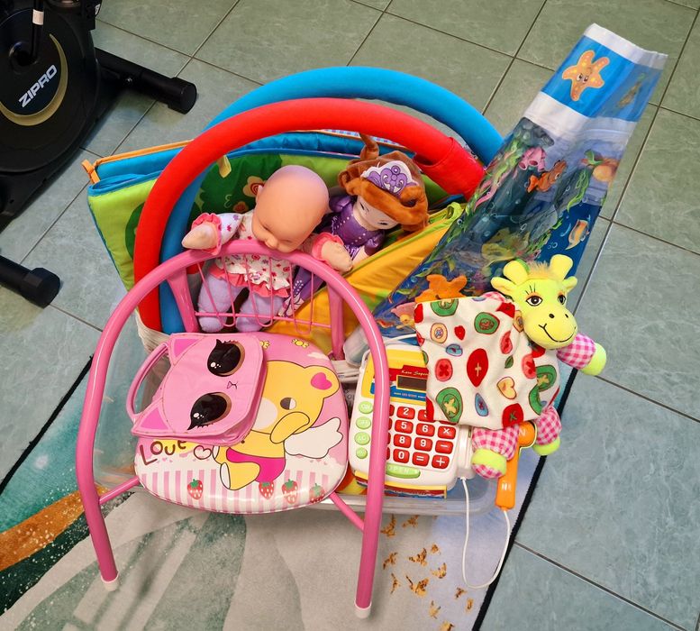 Zabawki! duża paka, grające, mata wodna, krzesełko,telefon