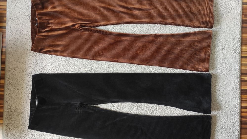 Spodnie welurowe r.152, 2 sztuki