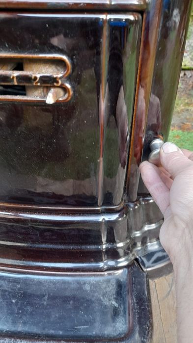 Piec koza kominek żeliwny szamot emaliowany genius