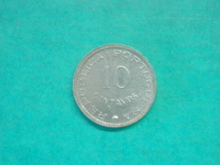 1135 - Guiné: 10 centavos 1973 alumínio, por 5,00