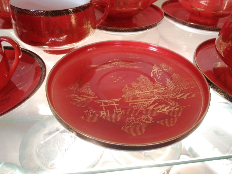 Serviço Chá e Café Japonês Vermelho